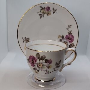 Elegant Floral Teacup and Saucer Set